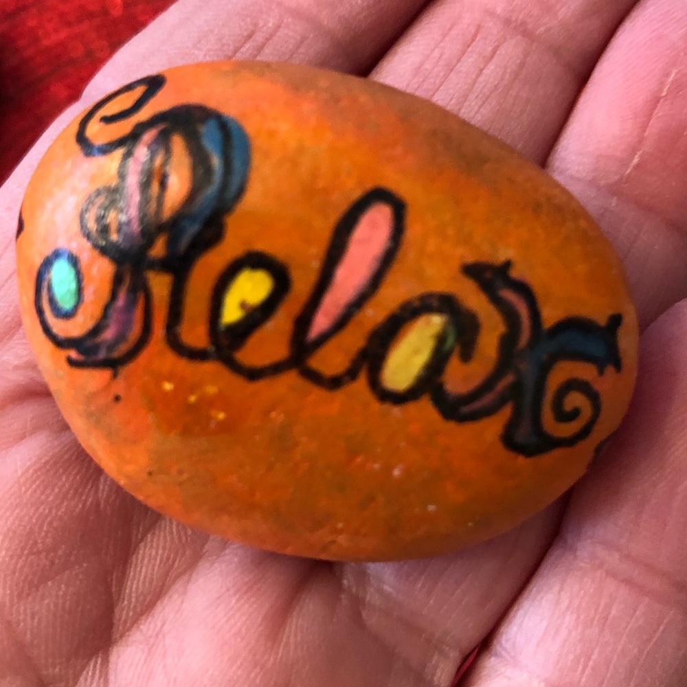 HAND PAINTED BREATHE & RELAX ROCK SET - Picture 3 of 7